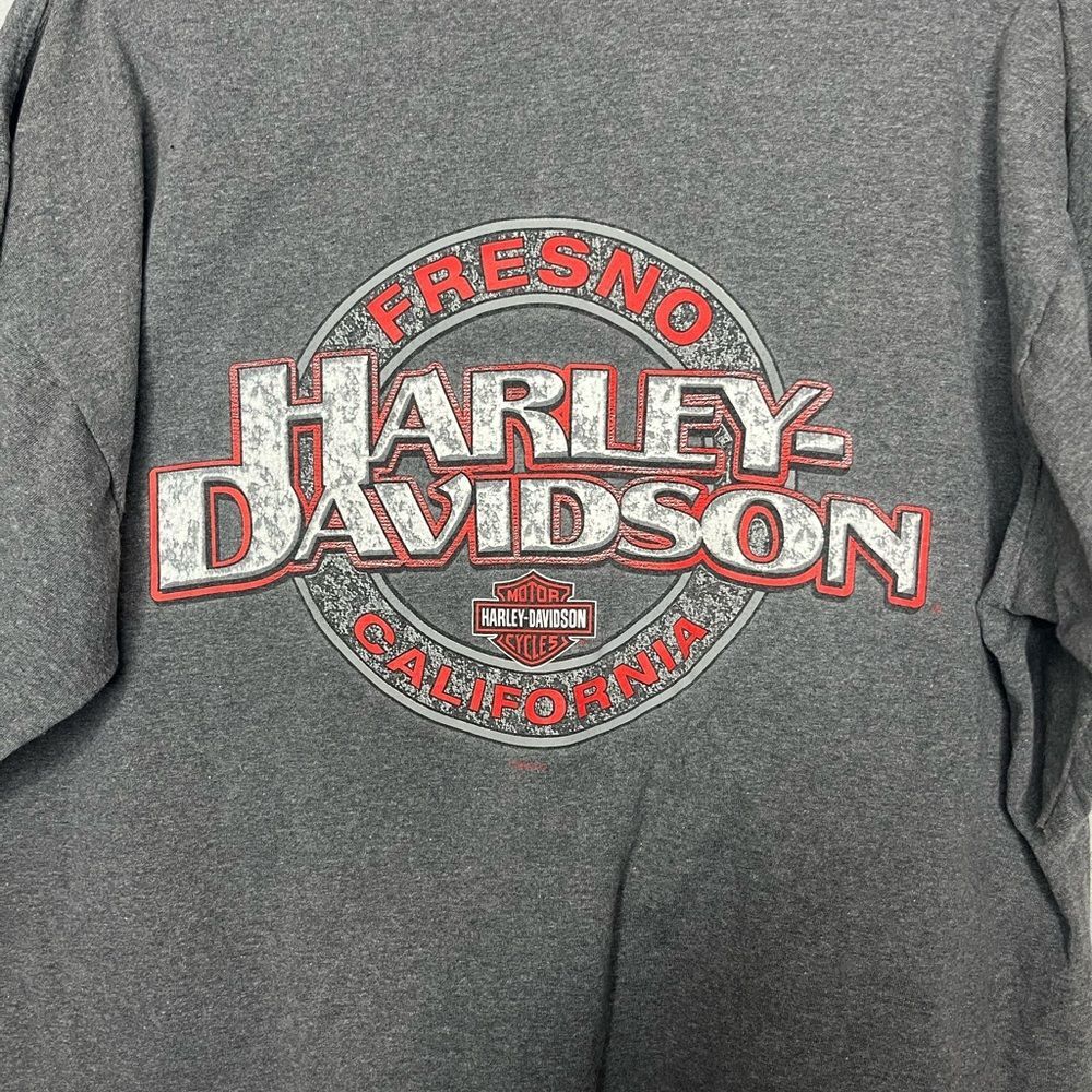 Harley Davidson XL Fresno California Graphic Tee Black Biker Vintage Streetwear - Picture 8 of 14